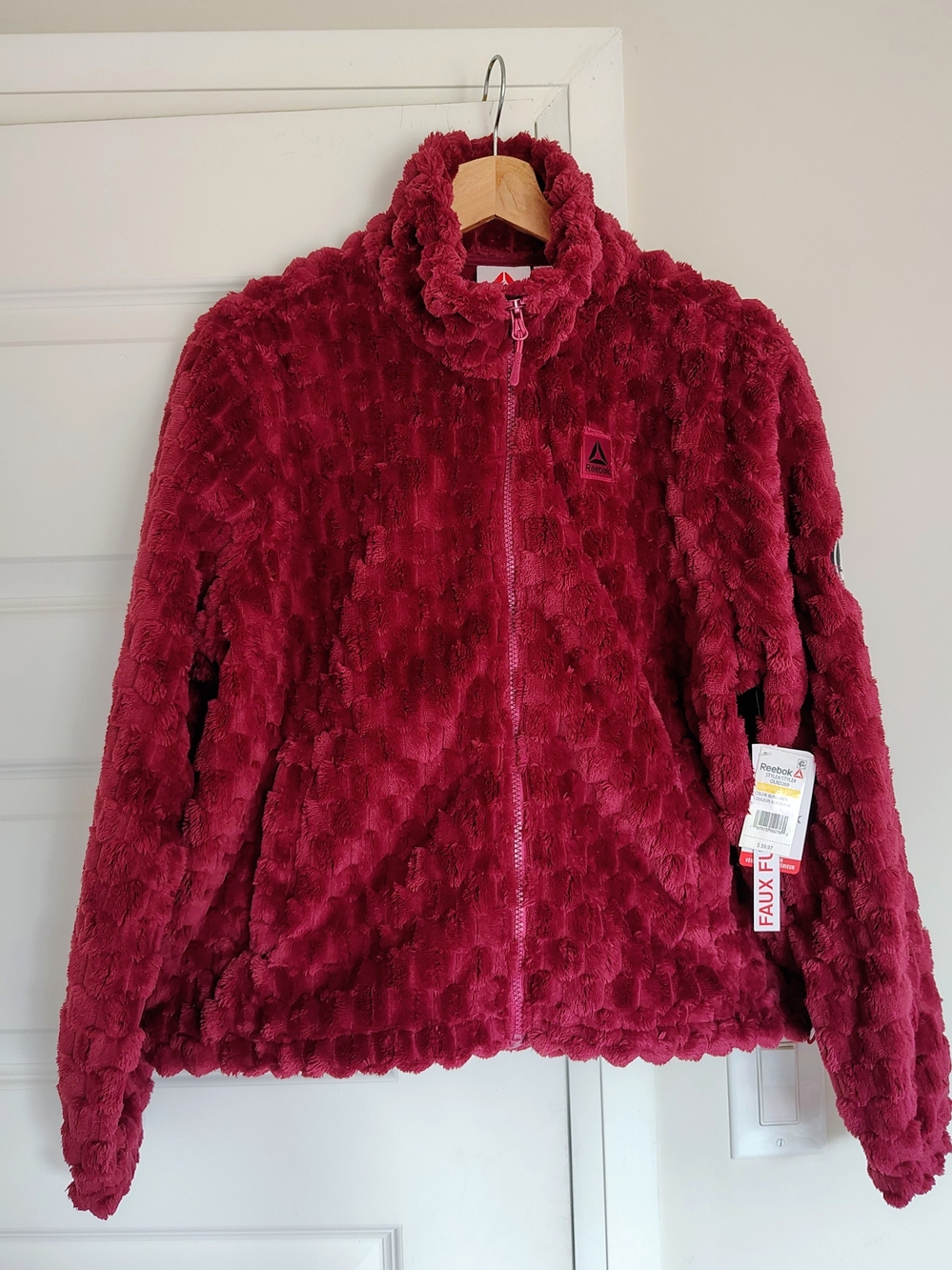 Reebok Women's Faux-Fur Jacket — Burgundy